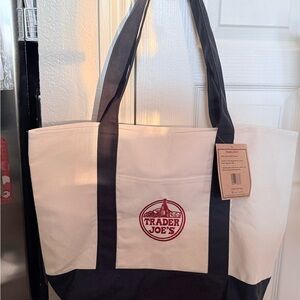 Trader Joe's Black and White Tote Bag